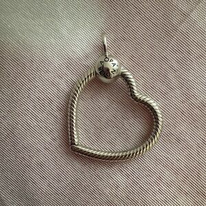 Pandora Silver Twisted Heart Charm holder